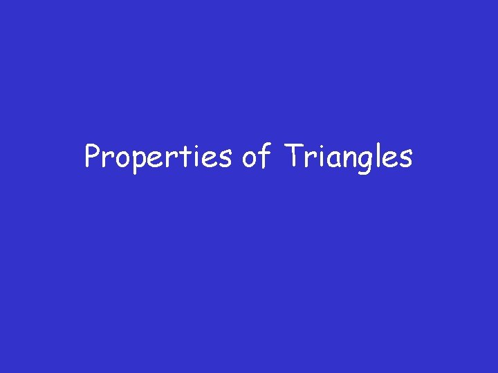 Properties of Triangles 
