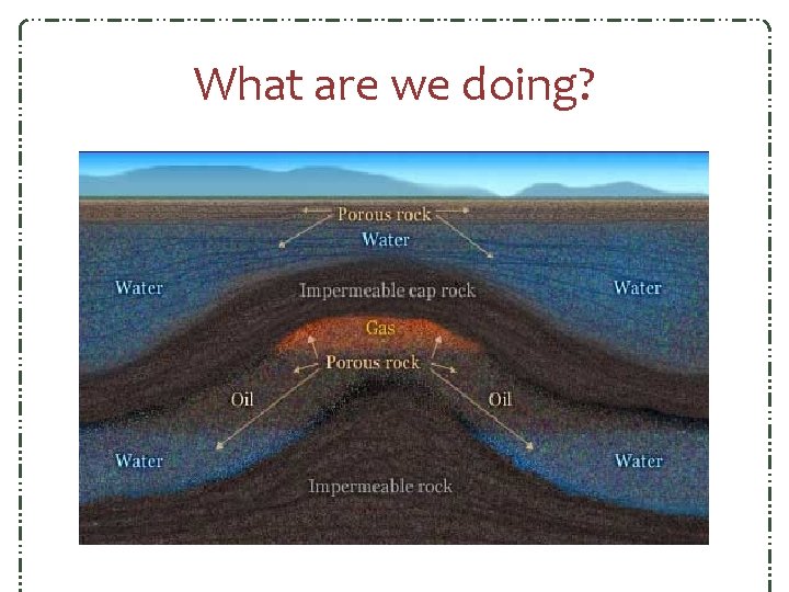 What are we doing? What are we doing?