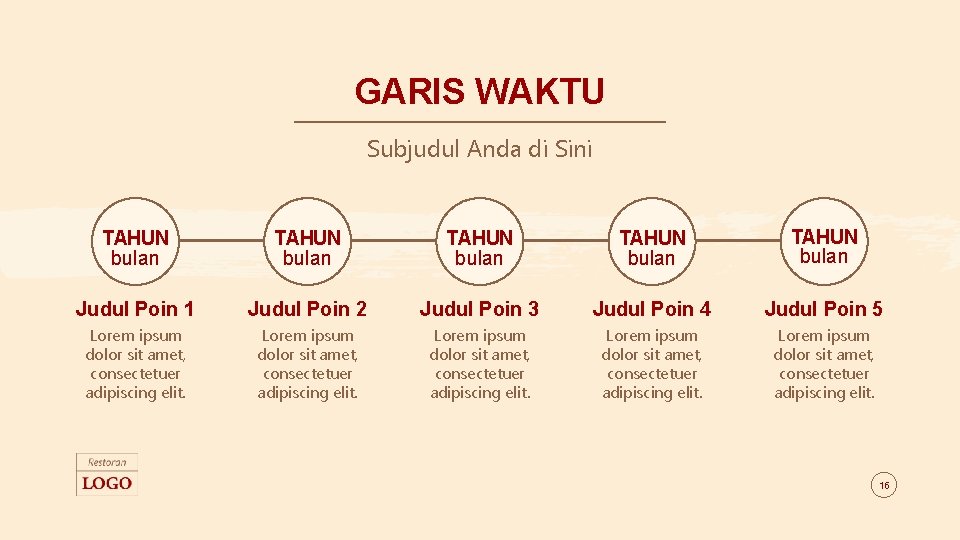 GARIS WAKTU Subjudul Anda di Sini TAHUN bulan TAHUN bulan Judul Poin 1 Judul