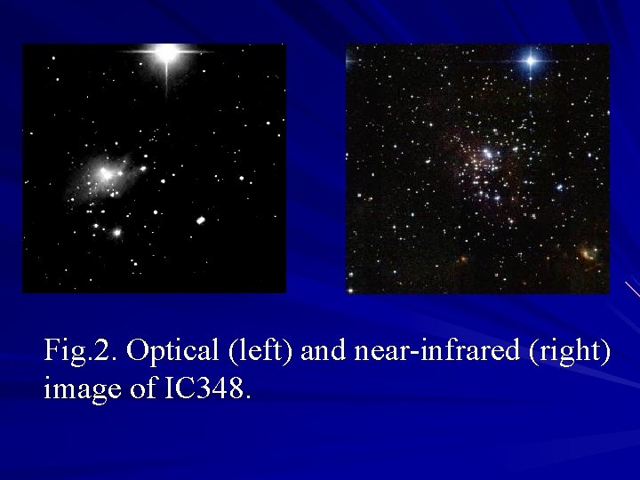 Fig. 2. Optical (left) and near-infrared (right) image of IC 348. 