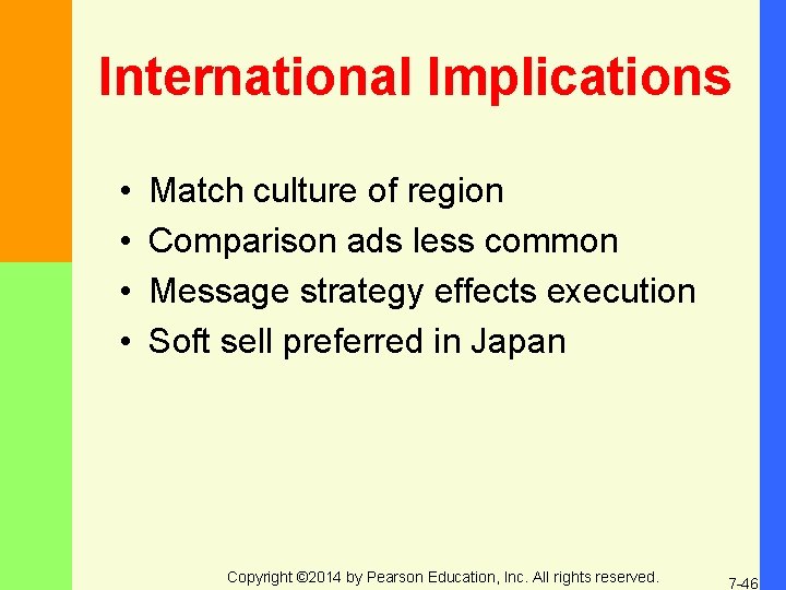 International Implications • • Match culture of region Comparison ads less common Message strategy International Implications • • Match culture of region Comparison ads less common Message strategy