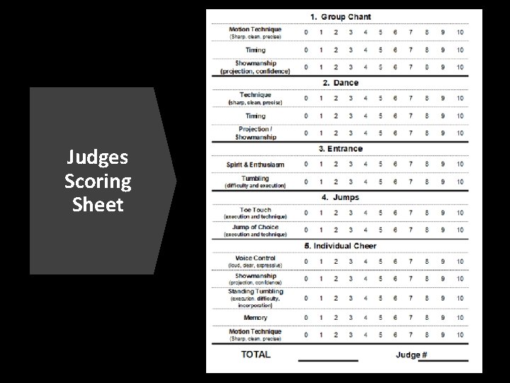 Judges Scoring Sheet 