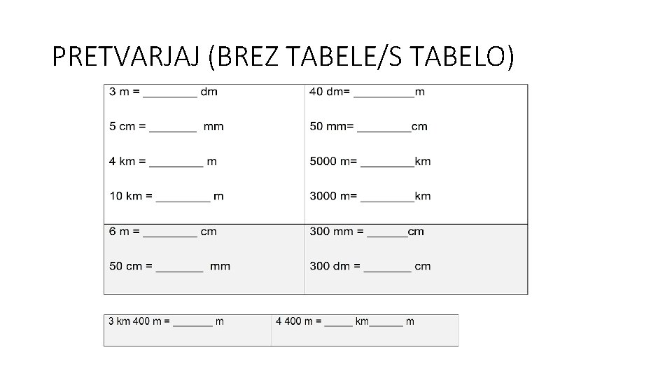 PRETVARJAJ (BREZ TABELE/S TABELO) 