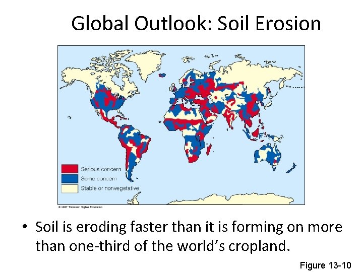 Global Outlook: Soil Erosion • Soil is eroding faster than it is forming on