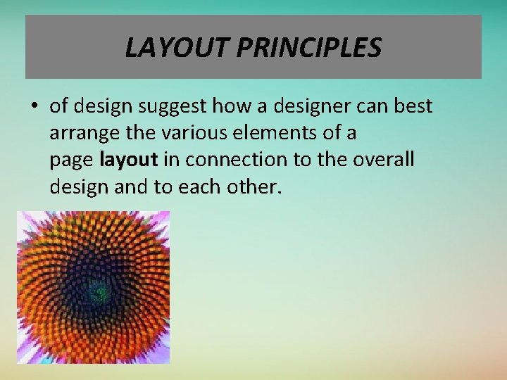 DESIGN PRINCIPLES describe the ways that artists use