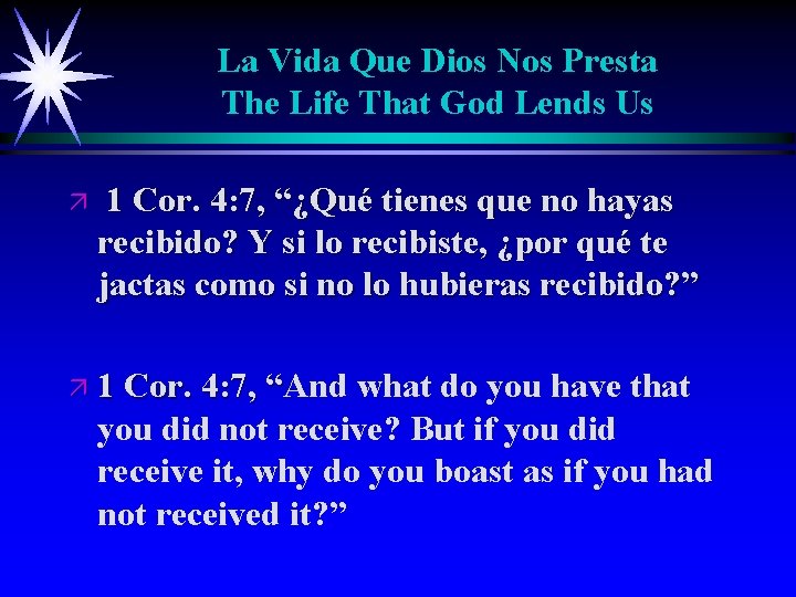 La Vida Que Dios Nos Presta The Life That God Lends Us ä 1