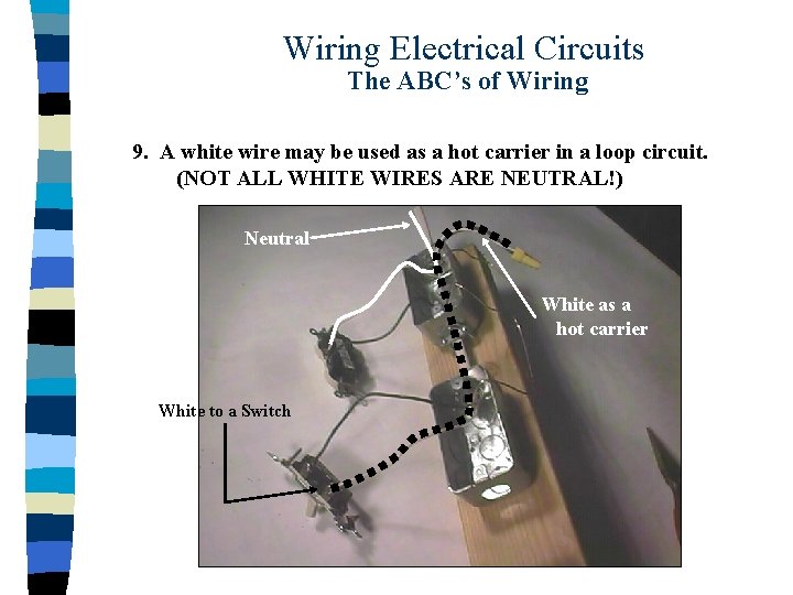 Wiring Electrical Circuits The ABC’s of Wiring 9. A white wire may be used