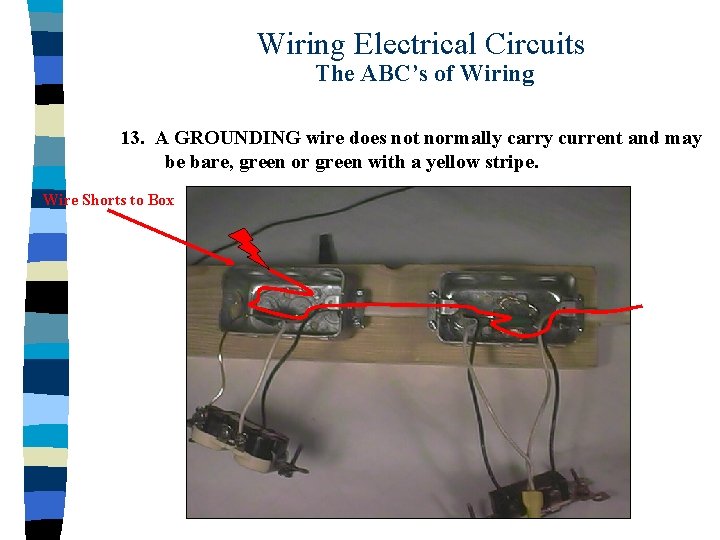 Wiring Electrical Circuits The ABC’s of Wiring 13. A GROUNDING wire does not normally