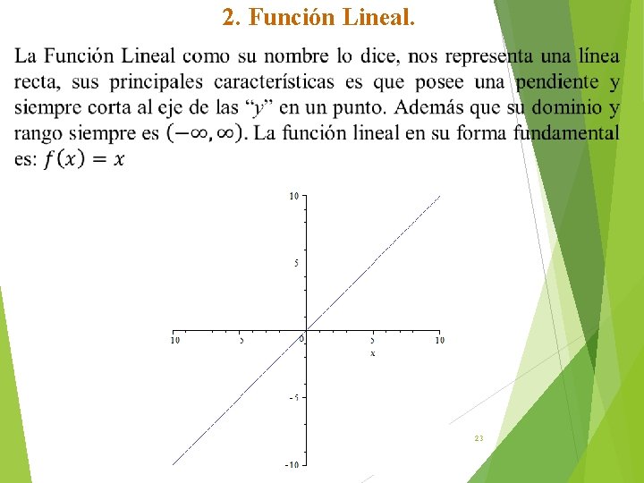 2. Función Lineal. 23 