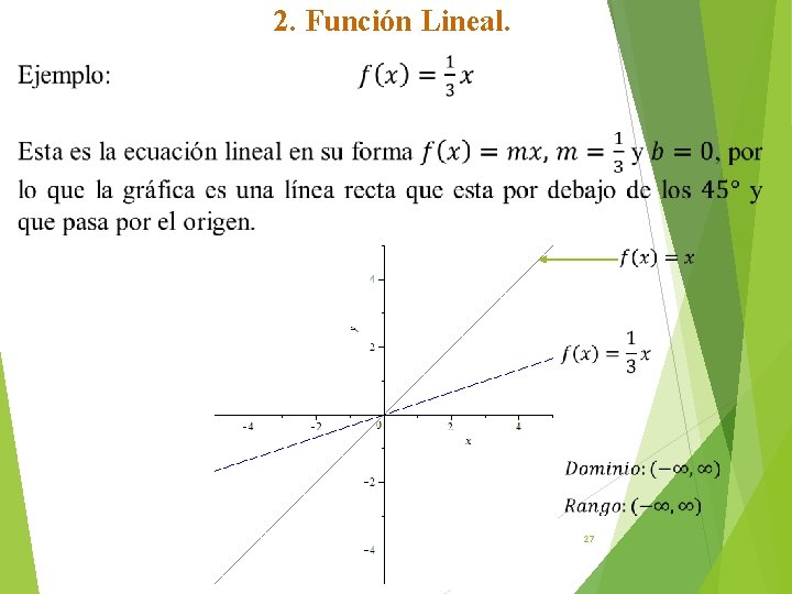 2. Función Lineal. 27 