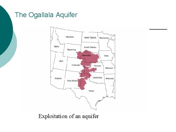 The Ogallala Aquifer Exploitation of an aquifer 