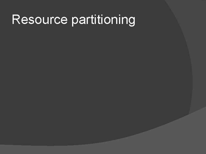 Resource partitioning 