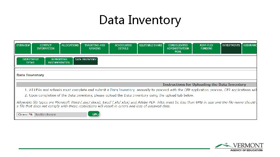 Data Inventory Data Inventory