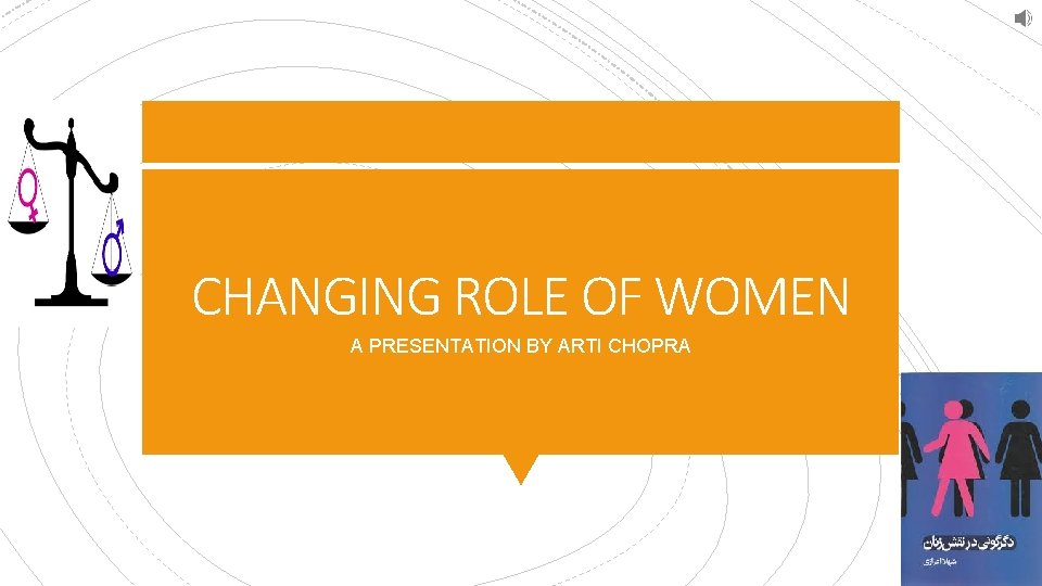 CHANGING ROLE OF WOMEN A PRESENTATION BY ARTI CHOPRA 