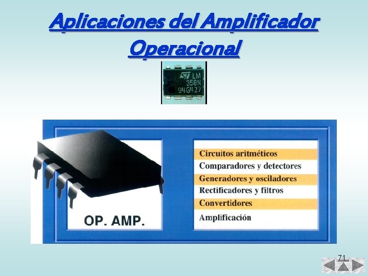 Aplicaciones del Amplificador Operacional 71 