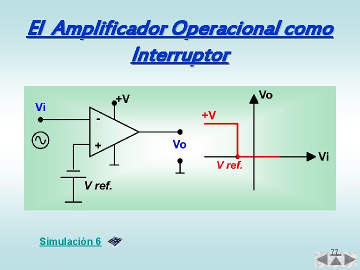 El Amplificador Operacional como Interruptor Simulación 6 77 