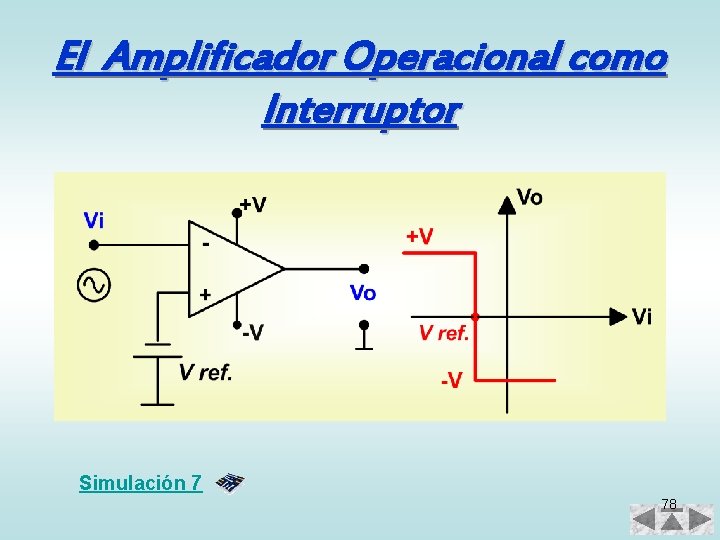 El Amplificador Operacional como Interruptor Simulación 7 78 