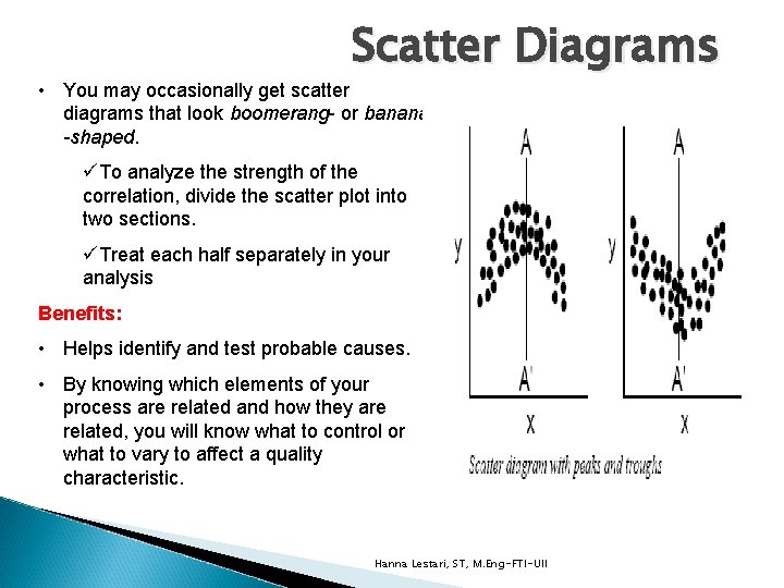 Scatter Diagrams • You may occasionally get scatter diagrams that look boomerang- or banana