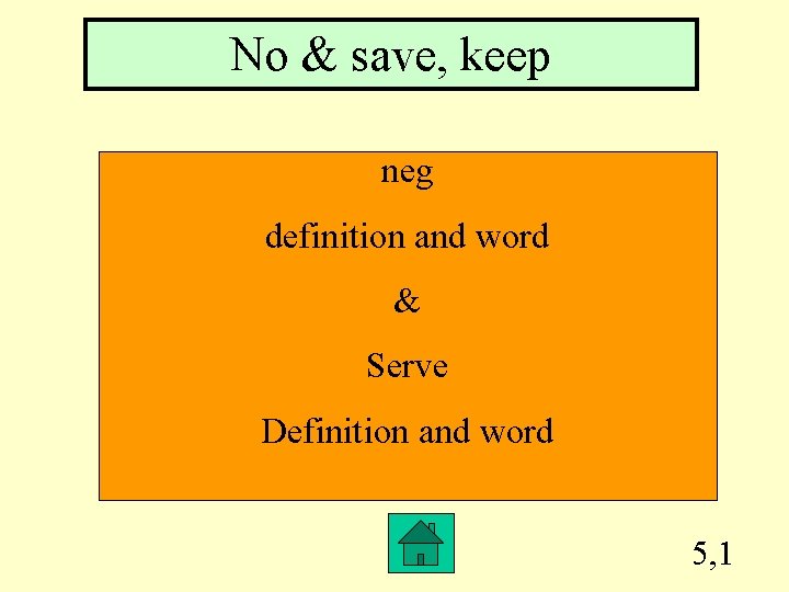 No & save, keep neg definition and word & Serve Definition and word 5,