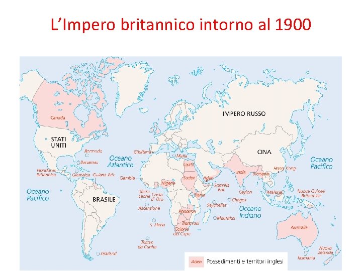 L’Impero britannico intorno al 1900 