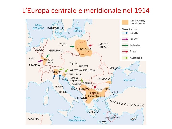 L’Europa centrale e meridionale nel 1914 