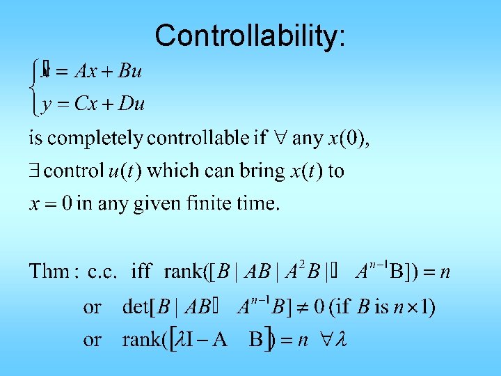 Controllability: 