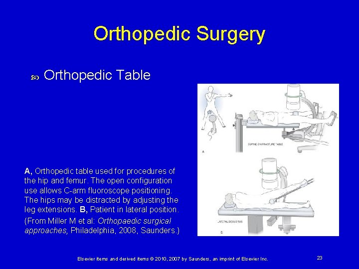 Orthopedic Surgery Orthopedic Table A, Orthopedic table used for procedures of the hip and