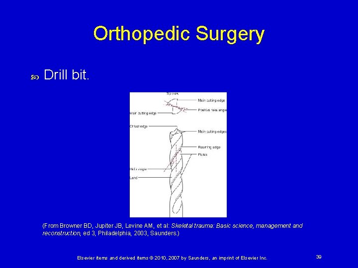 Orthopedic Surgery Drill bit. (From Browner BD, Jupiter JB, Levine AM, et al: Skeletal