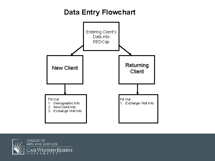 Data Entry Flowchart Entering Client’s Data into REDCap New Client Fill Out: 1. Demographic