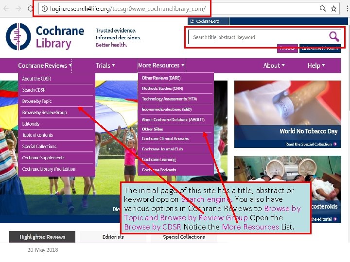 The initial page of this site has a title, abstract or keyword option Search