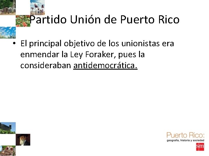 Partido Unión de Puerto Rico • El principal objetivo de los unionistas era enmendar