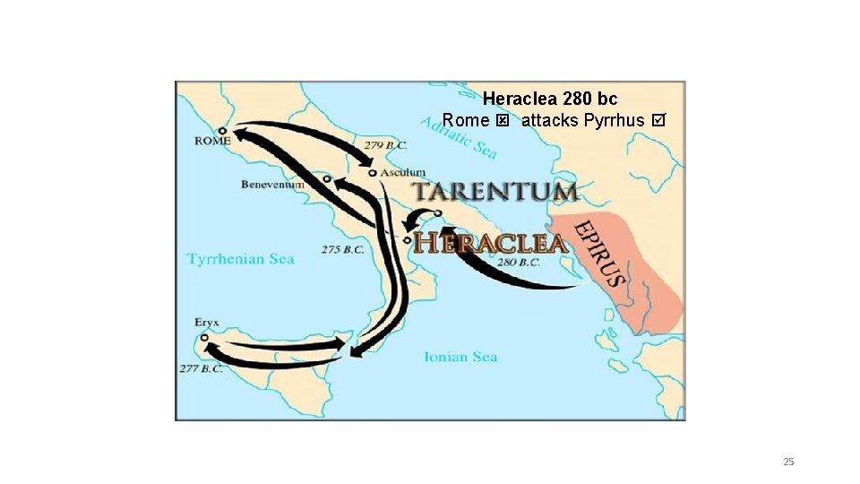 Heraclea 280 bc Rome ý attacks Pyrrhus þ 25 