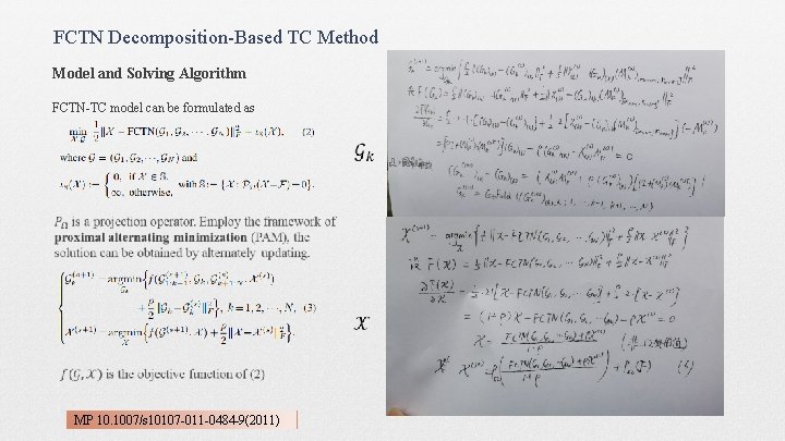FCTN Decomposition-Based TC Method Model and Solving Algorithm FCTN-TC model can be formulated as