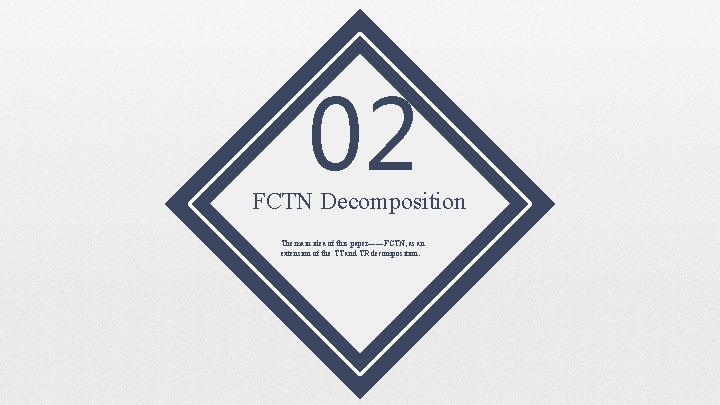02 FCTN Decomposition The main idea of this paper——FCTN, as an extension of the