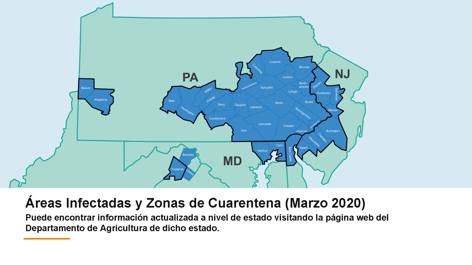 Áreas Infectadas y Zonas de Cuarentena (Marzo 2020) Puede encontrar información actualizada a nivel