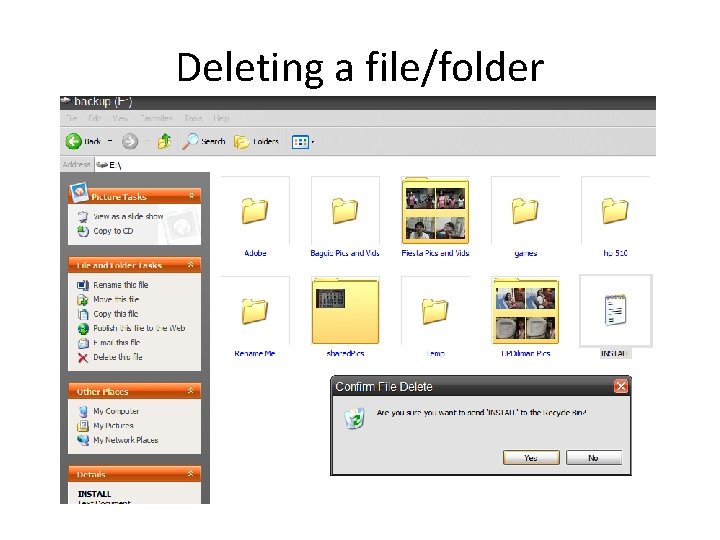 Deleting a file/folder 