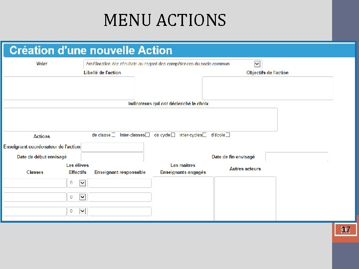 MENU ACTIONS 17 ￼ 