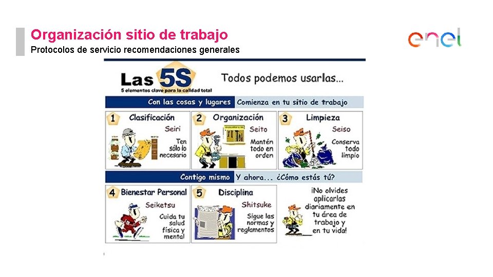 Organización sitio de trabajo Protocolos de servicio recomendaciones generales 