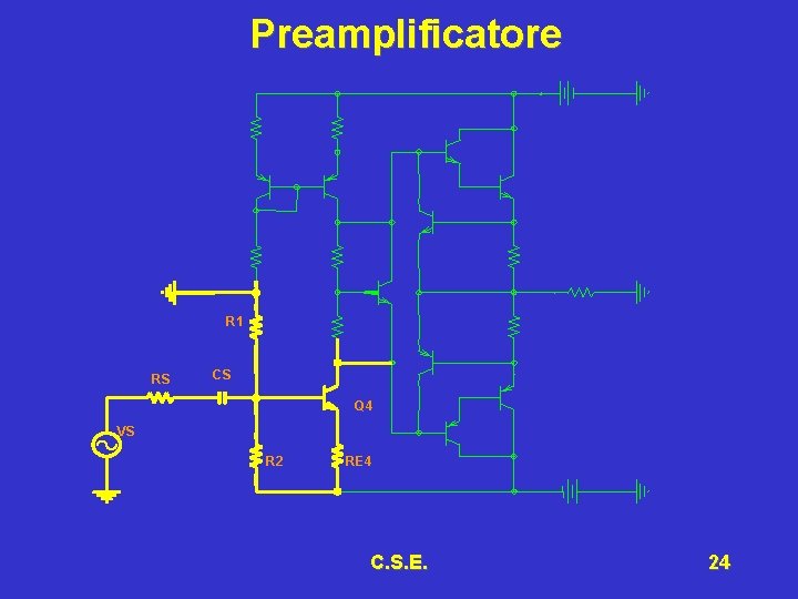 Preamplificatore R 1 RS CS Q 4 VS R 2 RE 4 C. S.