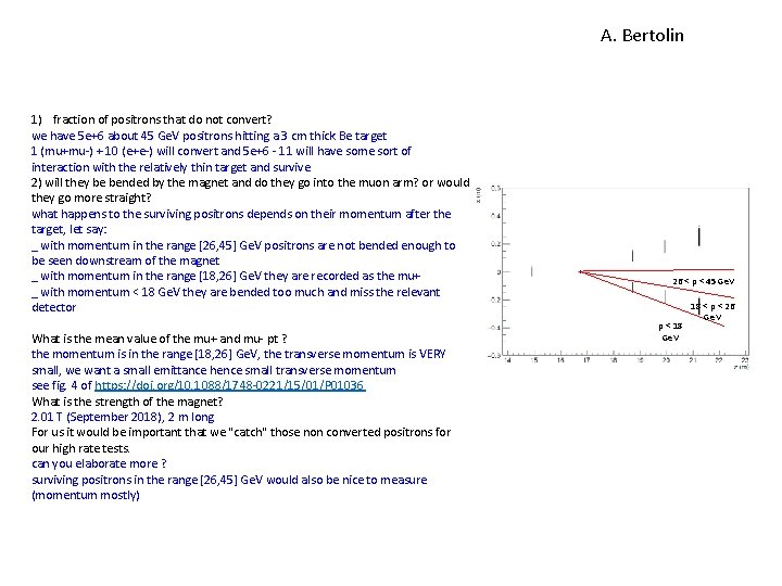 A. Bertolin 1) fraction of positrons that do not convert? we have 5 e+6