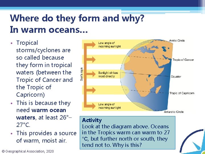 Where do they form and why? In warm oceans… • Tropical storms/cyclones are so