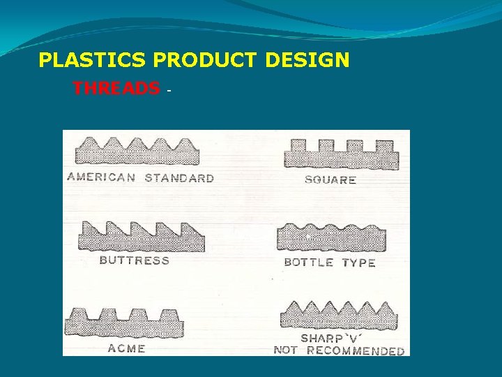 PLASTICS PRODUCT DESIGN THREADS - 