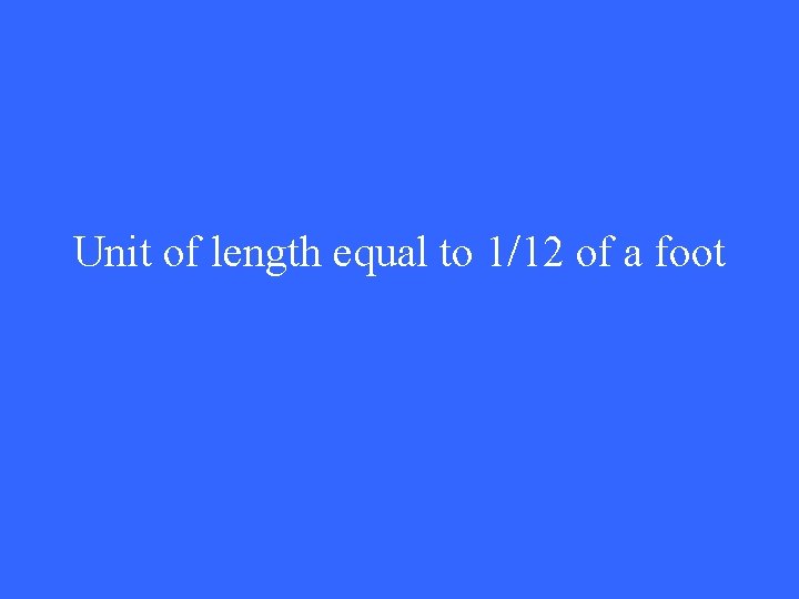 Unit of length equal to 1/12 of a foot 