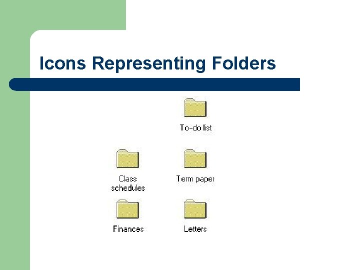 Icons Representing Folders 