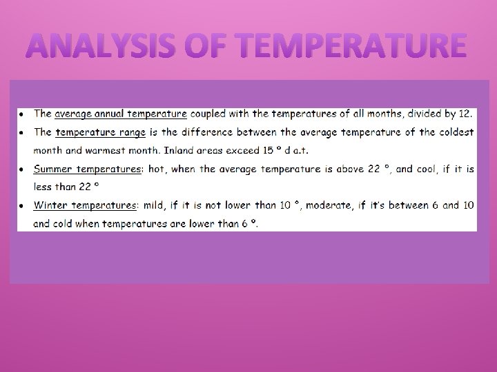 ANALYSIS OF TEMPERATURE 