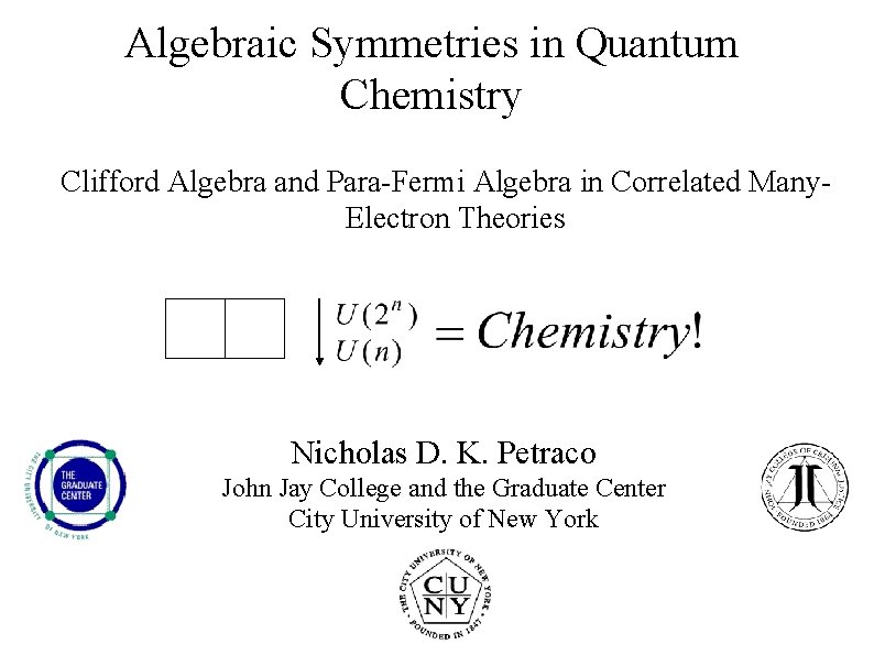 Algebraic Symmetries in Quantum Chemistry Clifford Algebra and Para-Fermi Algebra in Correlated Many. Electron