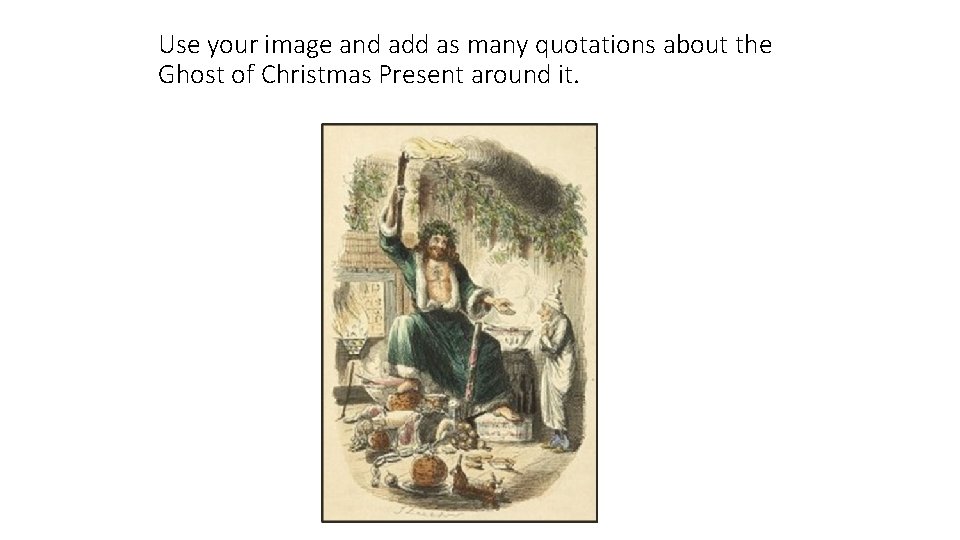 Use your image and add as many quotations about the Ghost of Christmas Present