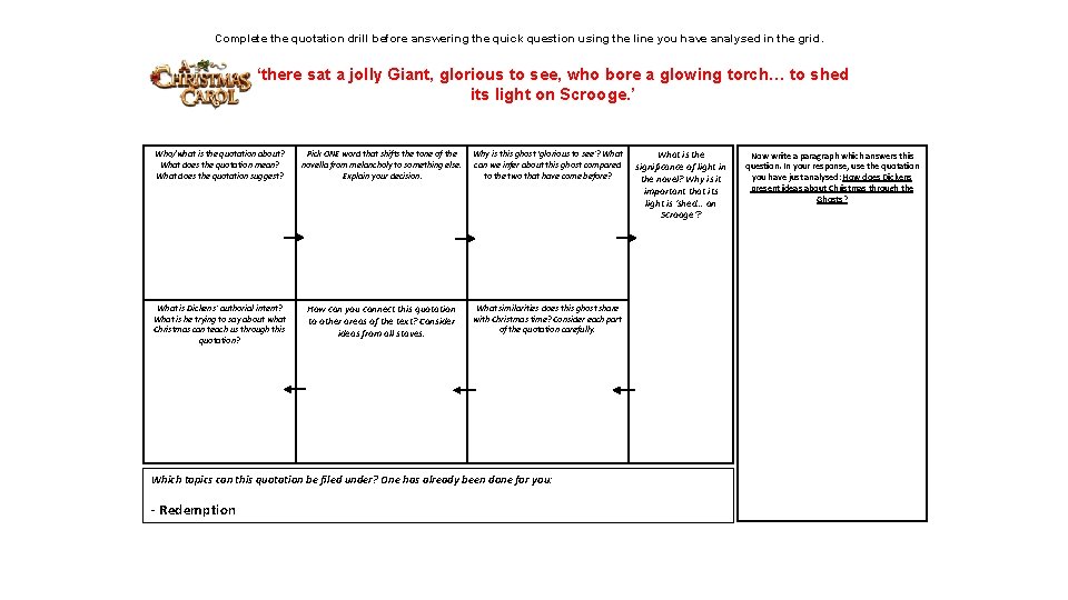 Complete the quotation drill before answering the quick question using the line you have