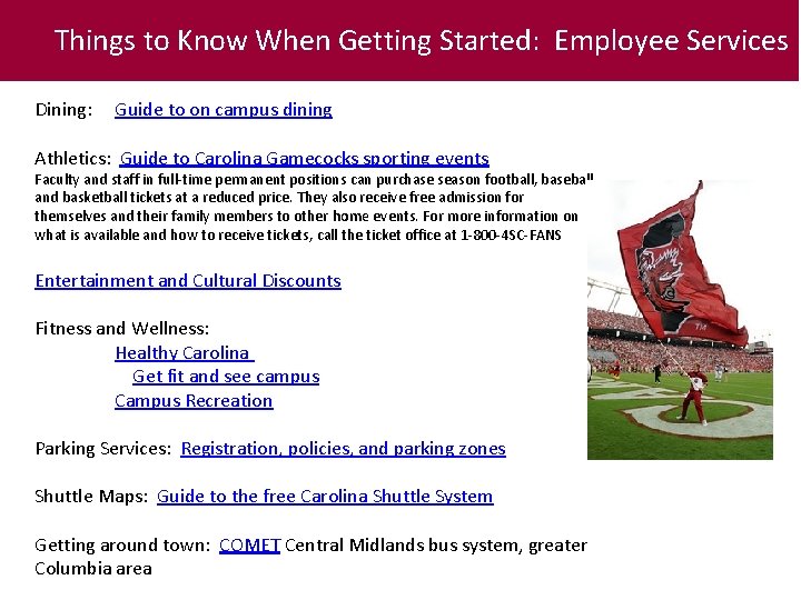 Things to Know When Getting Started: Employee Services Dining: Guide to on campus dining