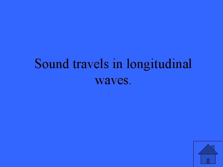 Sound travels in longitudinal waves. 